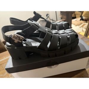 Steve Madden NYC Women's Fisherman Sandals Size 11 Chunky Heel Black